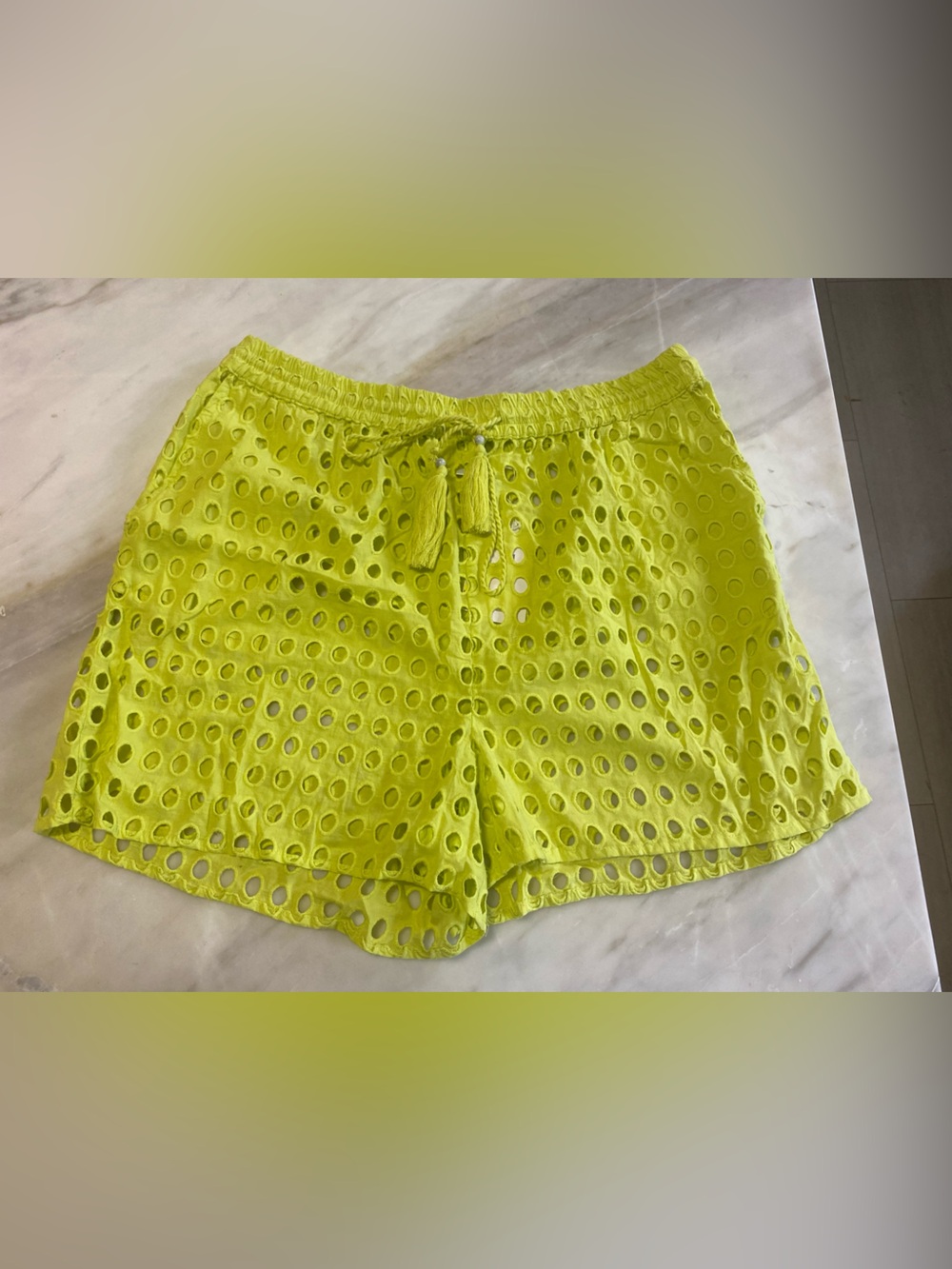 NEW dotti Lime green Eyelet Drawstring Women’s Shorts swim cover up XL